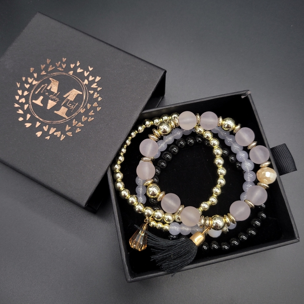 Multilayer Natural Stone Charm Tassel